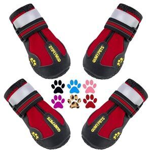 COPY - QUMY Dog Boots & Paw Protectors for Snow, Hot Pavement, Rain, Anti Slip 8
